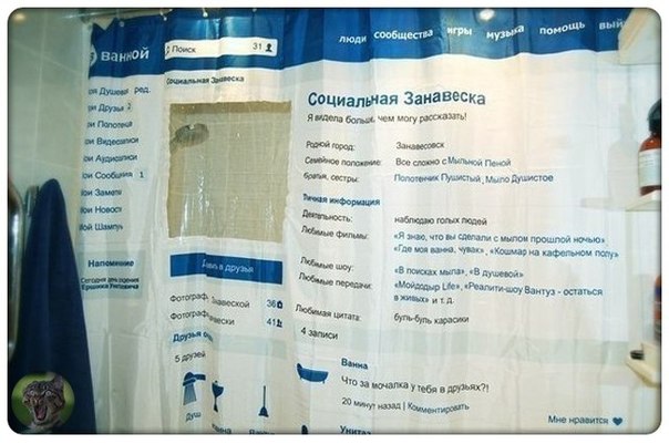 Социальная занавеска в ванную