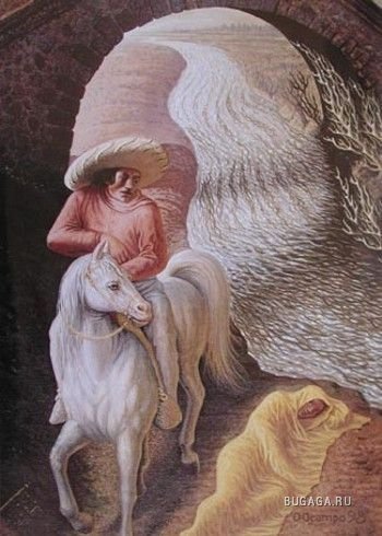 Иллюзия седого старика с бородой